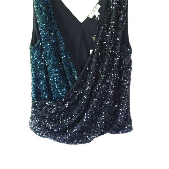 NWT Express Sequin Color Block Faux Wrap Tank Top - XL - Picture 12 of 15